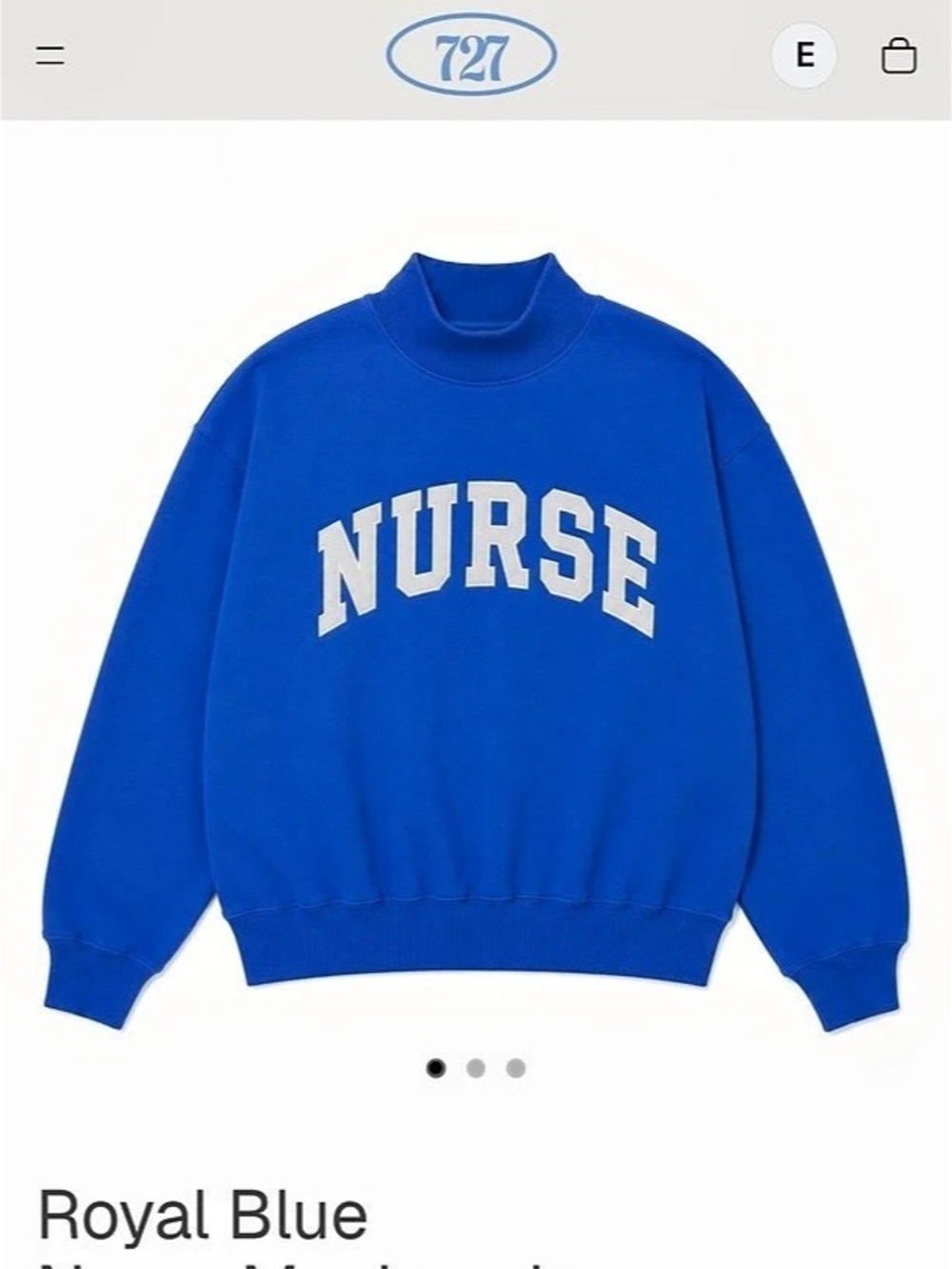 Seven2Seven 727 Nurse Mockneck Blue Size XL NWT